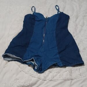 Derek Heart Classic Blue Denim Romper